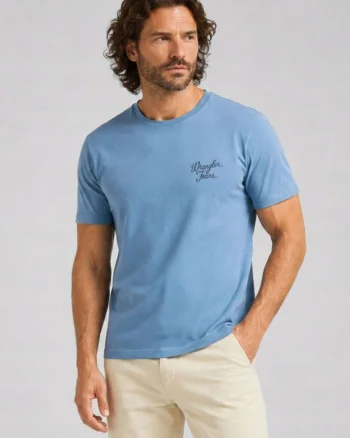Tricou barbati,  LOGO TEE, albastru, bumbac, maneca scurta, croiala regular fit