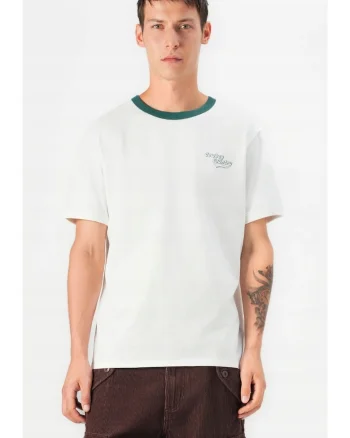 Tricou barbati,  Ringer Tee, alb, bumbac, maneca scurta
