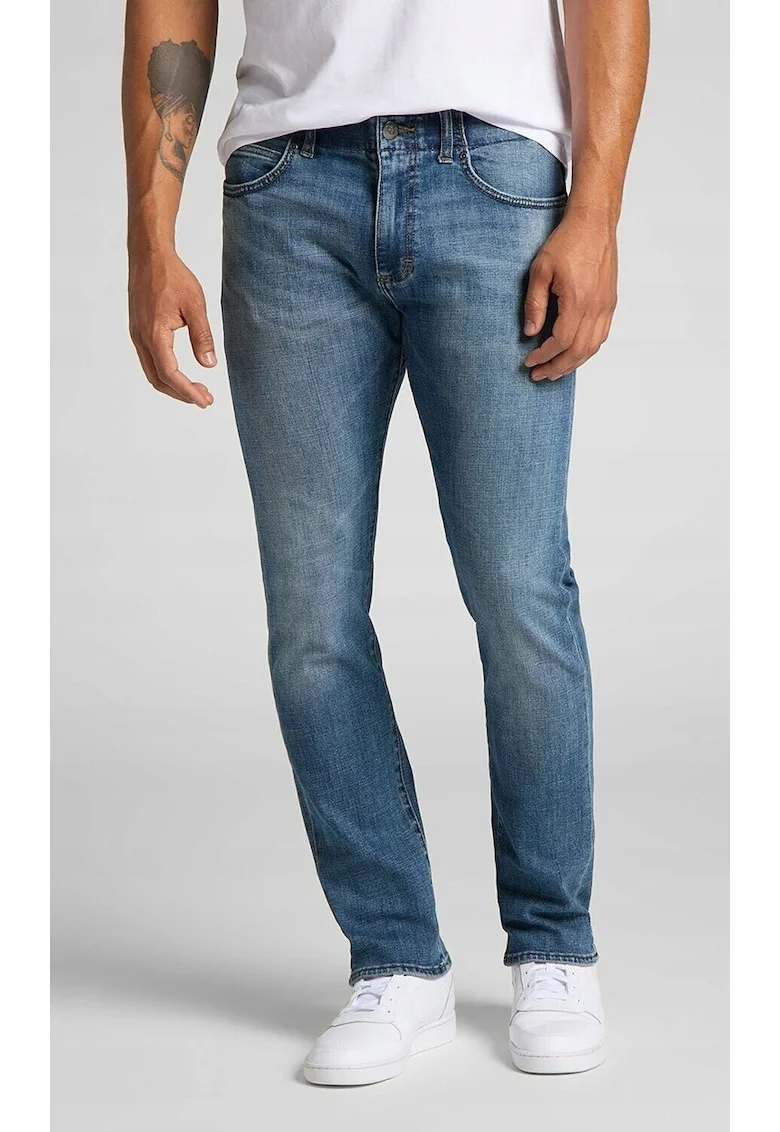 Blugi barbati,  slim fit, albastru, bumbac,