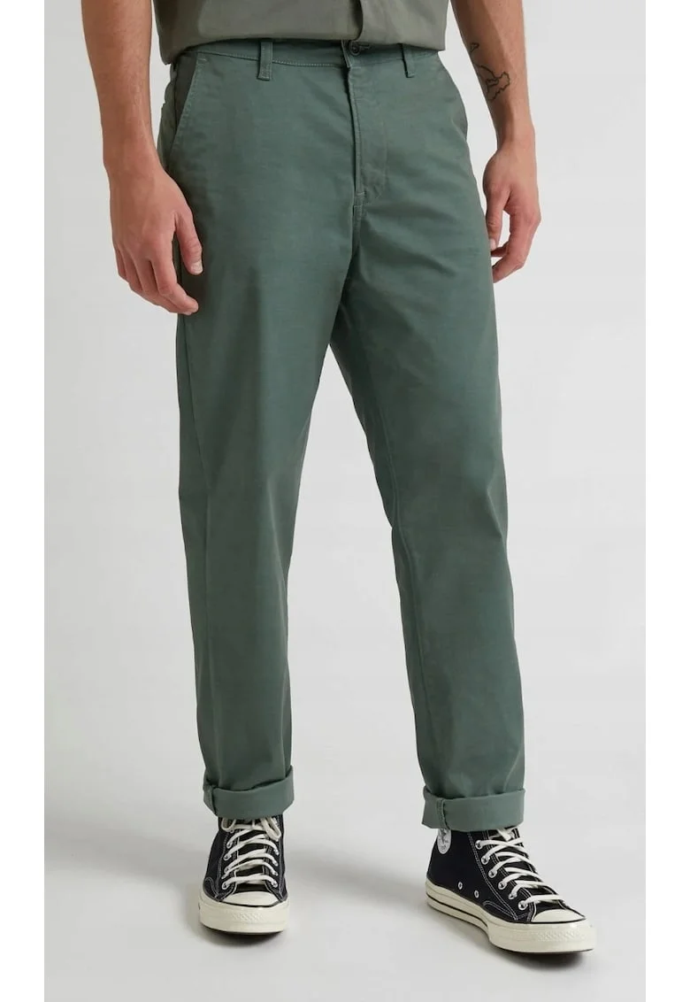 Pantaloni barbati,  Chino clasici, regular fit, verde, bumbac,