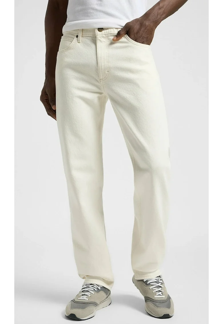 Blugi barbati  relaxed fit, alb bumbac