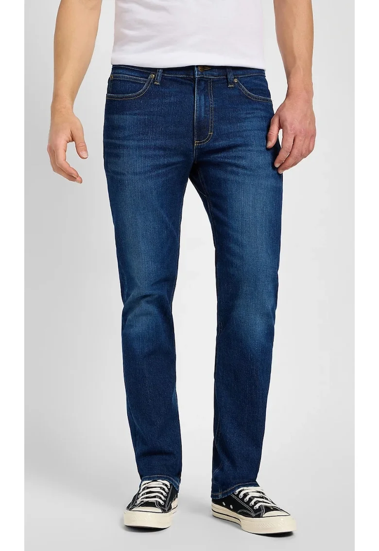 Blugi barbati,  X Straight, talie elastica, albastru, bumbac