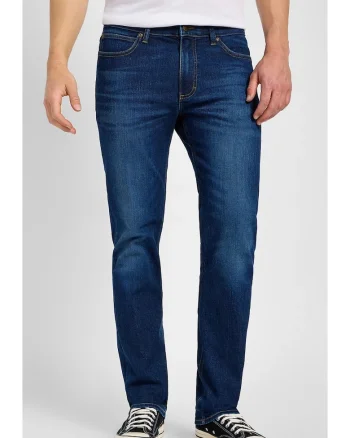 Blugi barbati,  X Straight, talie elastica, albastru, bumbac
