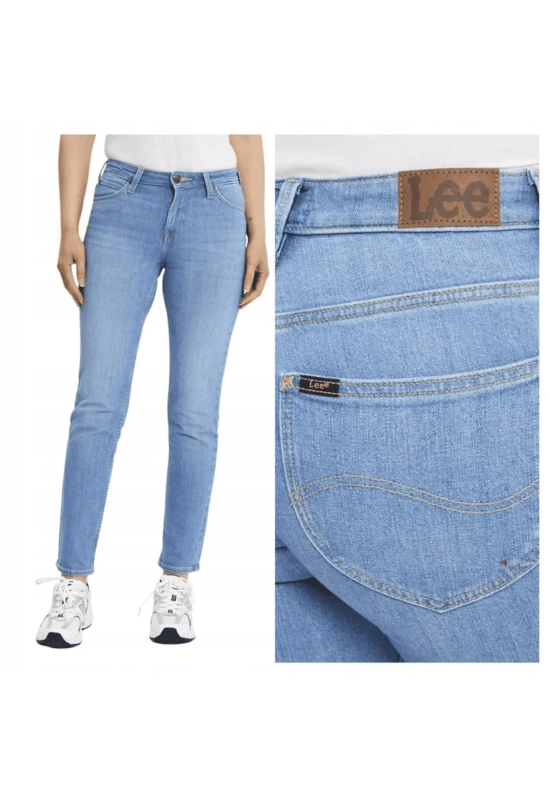 Blugi Dama,  Elly, Slim Fit, Talie Medie, Lungi, Cu Fermoar, 5 Buzunare, Bumbac, W29-L31 US, Albastru