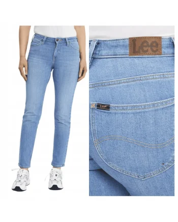 Blugi Dama,  Elly, Slim Fit, Talie Medie, Lungi, Cu Fermoar, 5 Buzunare, Bumbac, W29-L31 US, Albastru