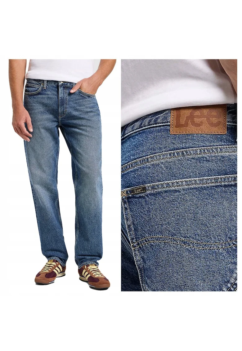 Blugi Barbati,  West, Straight Fit, Talie Medie, Lungi, Fermoar, 5 Buzunare, Bumbac, W32-L32 US, Albastru