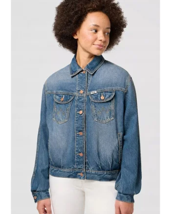 Geaca dama,  Jumbo Trucker, denim, oversized, albastru, bumbac