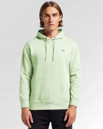 Hanorac barbati,  Plain Hoodie, verde, bumbac, regular fit, fermoar