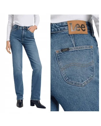 Blugi Dama,  June, Straight Fit, Denim Design, 5 Buzunare, Fermoar, Bumbac, Albastru, Albastru