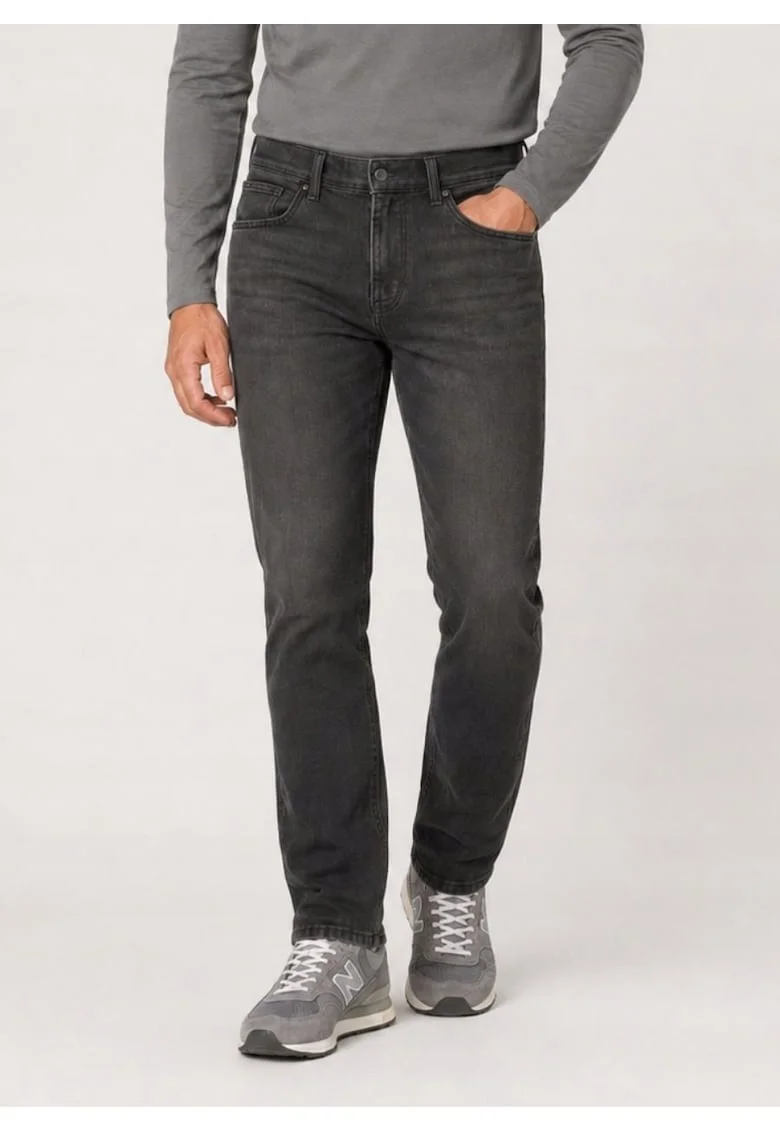 Blugi barbati  TEXAS SLIM, negri, bumbac, croiala slim fit