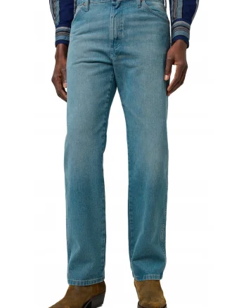 Blugi Barbati,  13MWZ, Straight Fit, Talie Medie, 5 Buzunare, Fermoar, Lungi, Bumbac, Albastru, Albastru