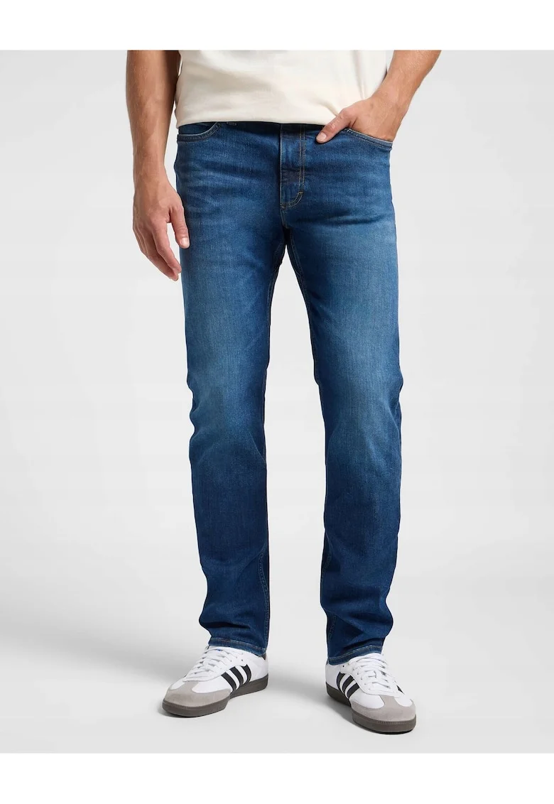 Blugi Barbati,  X Slim, Straight Fit, Talie Medie, 5 Buzunare, Fwqfwqermoar, Lungi, Bumbac, Albastru, Albastru