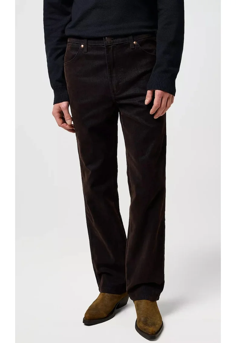 Pantaloni barbati,  bootcut, bumbac, maro