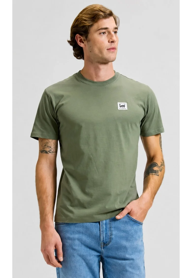 Tricou  verde, bumbac, maneca scurta, regular fit
