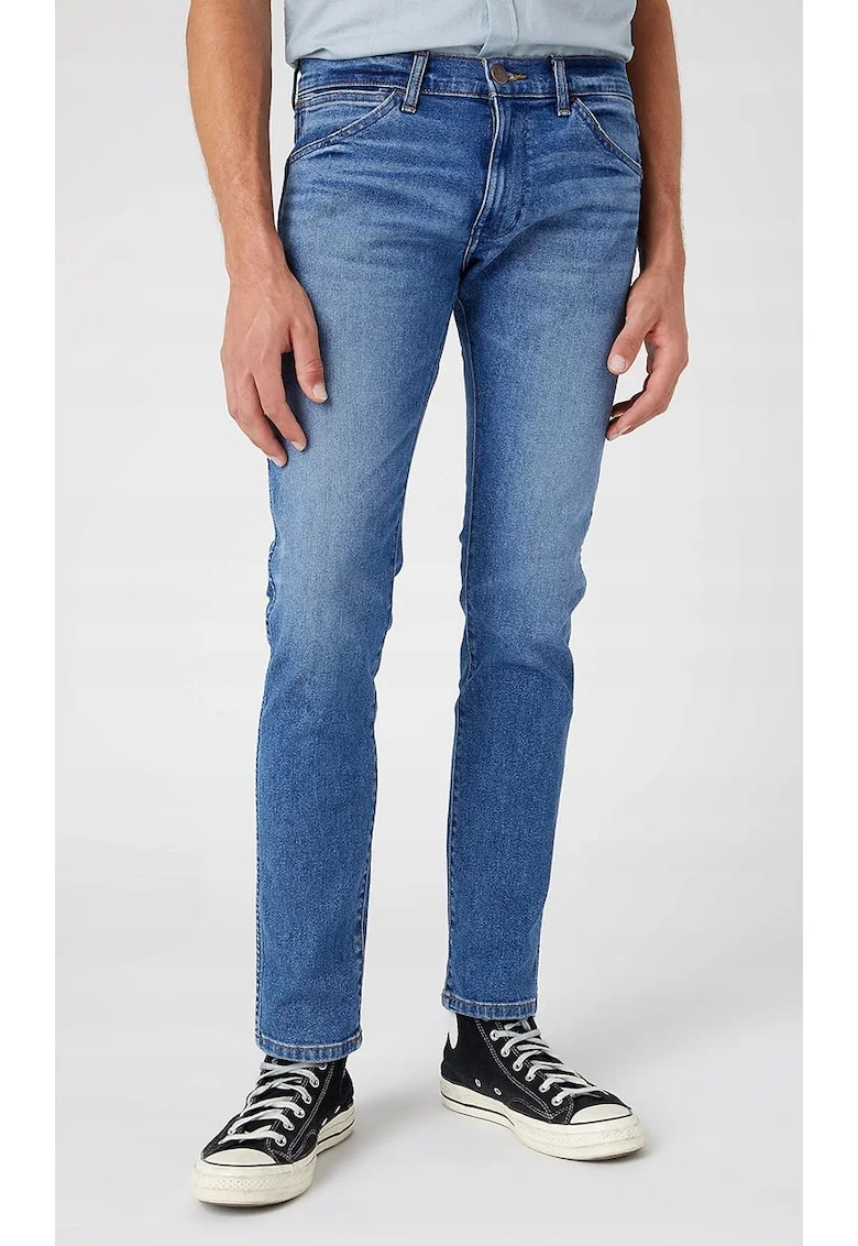 Blugi skinny  Bryson, albastru fumuriu, usor elastici, din bumbac si poliester