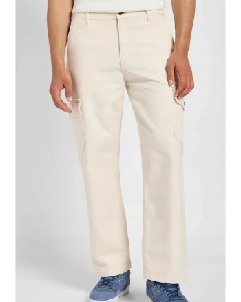 Pantaloni barbati,  Utility Pant, bumbac, ecru, sistem inchidere fermoar si nasturi,