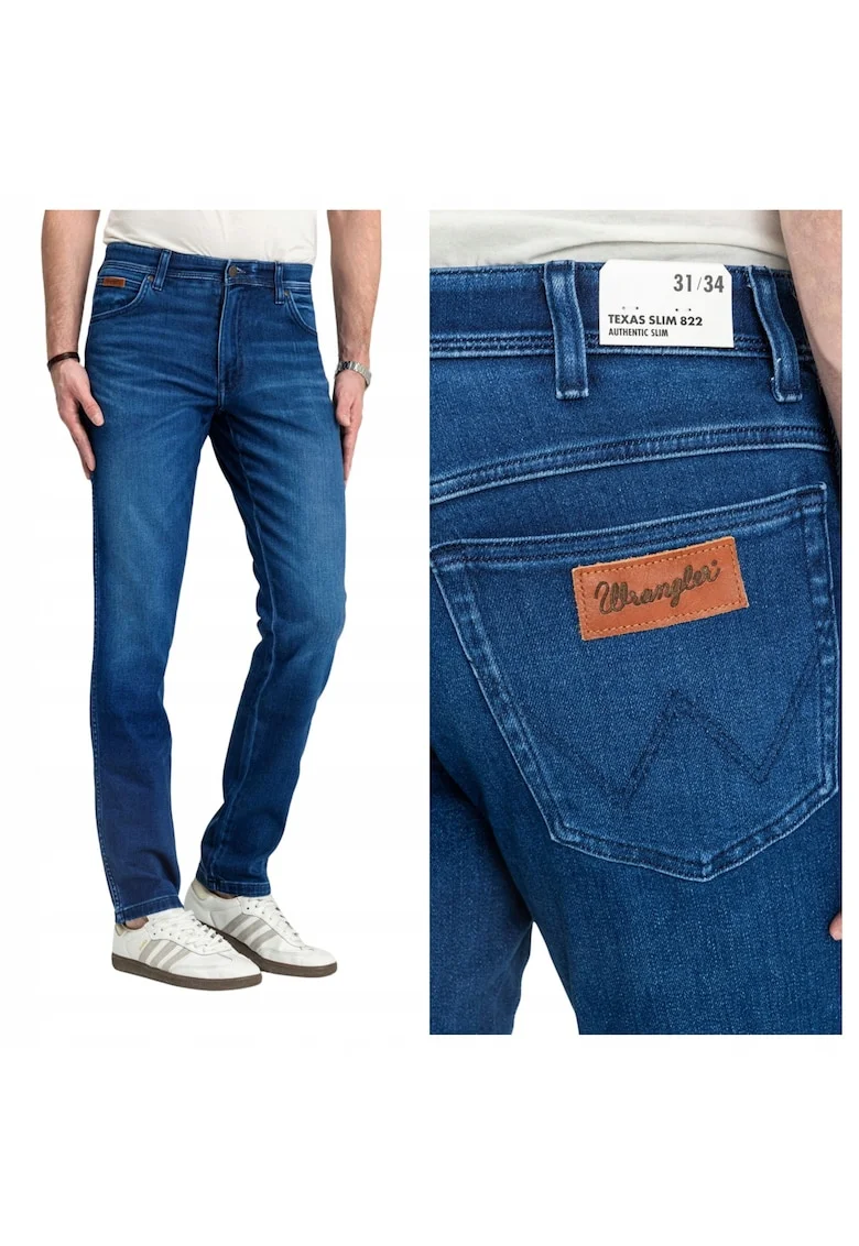 Blugi Barbati,  19 Series, Skinny Fit, Talie Medie, 5 Buzunare, Fermoar, Lungi, Bumbac, W34-L34 US, Albastru
