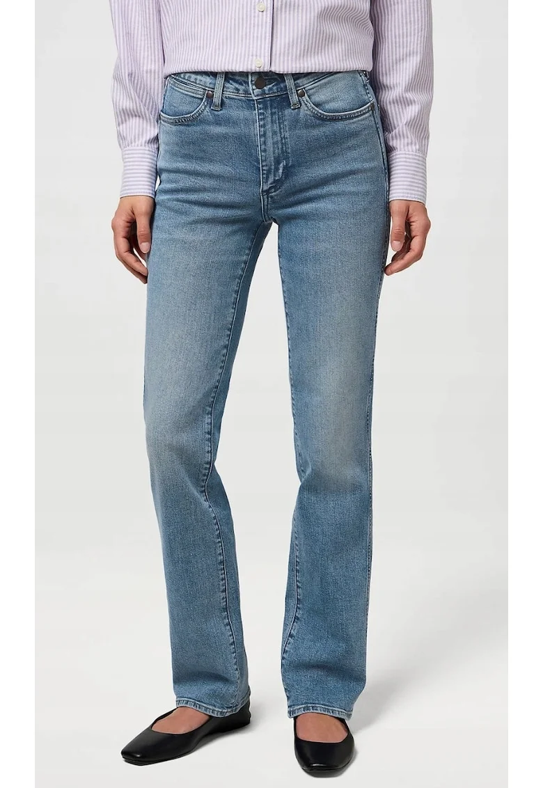 Blugi dama,  straight, albastru, bumbac