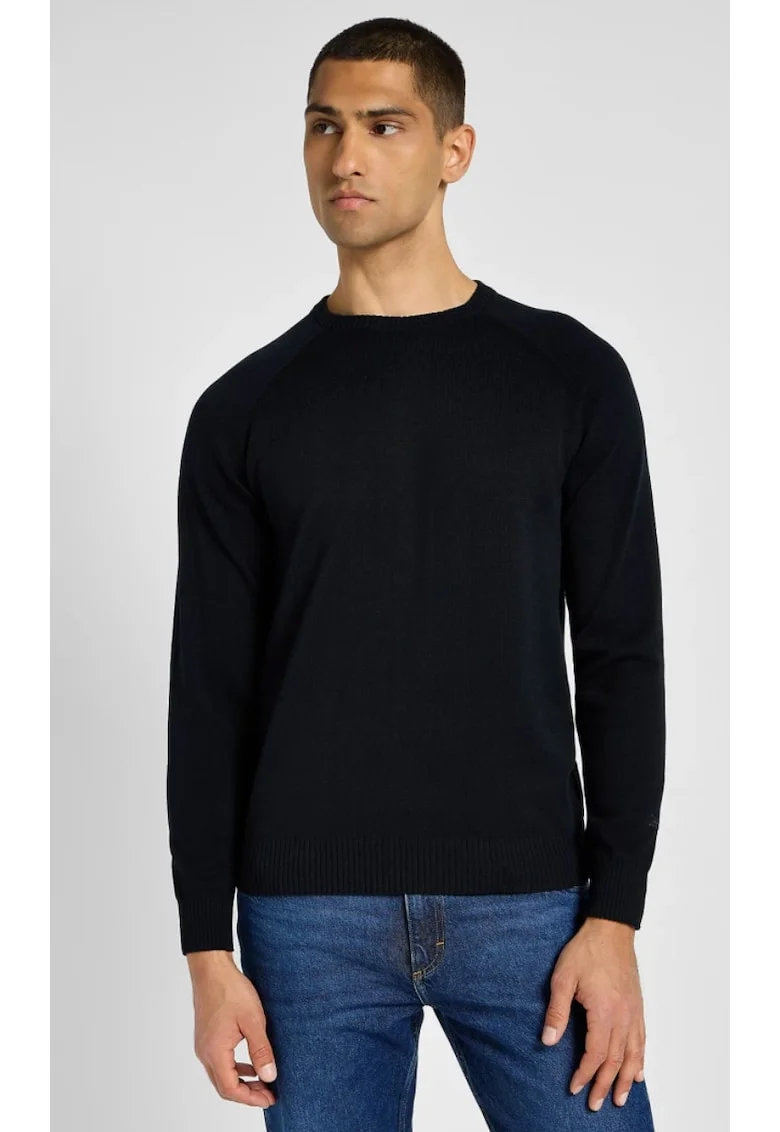 Pulover barbati,  CLEAN RAGLAN, negru, bumbac