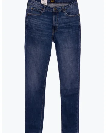 Blugi barbati cu talie inalta si croiala regular fit albastru inchis 18140, Albastru inchis