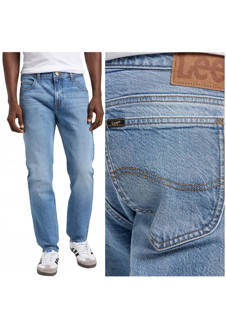 Blugi Barbati,  Rider, Slim Fit, Talie Medie, 5 Buzunare, Fermoar, Lungi, Bumbac, W38-L32 US, Albastru