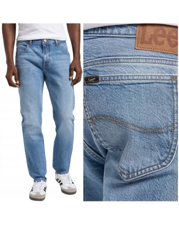 Blugi Barbati,  Rider, Slim Fit, Talie Medie, 5 Buzunare, Fermoar, Lungi, Bumbac, W38-L32 US, Albastru