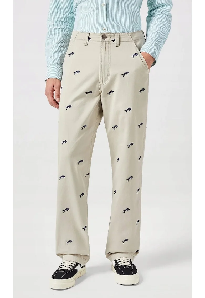 Pantaloni barbati,  Chinosi largi, 100% bumbac, bej,