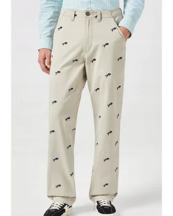 Pantaloni barbati,  Chinosi largi, 100% bumbac, bej,