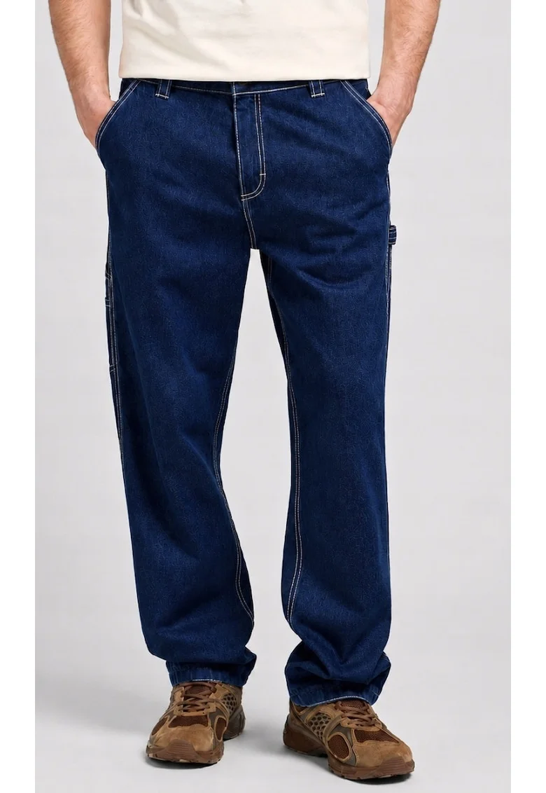 Blugi barbati,  pantaloni cargo, bumbac 100%, albastru