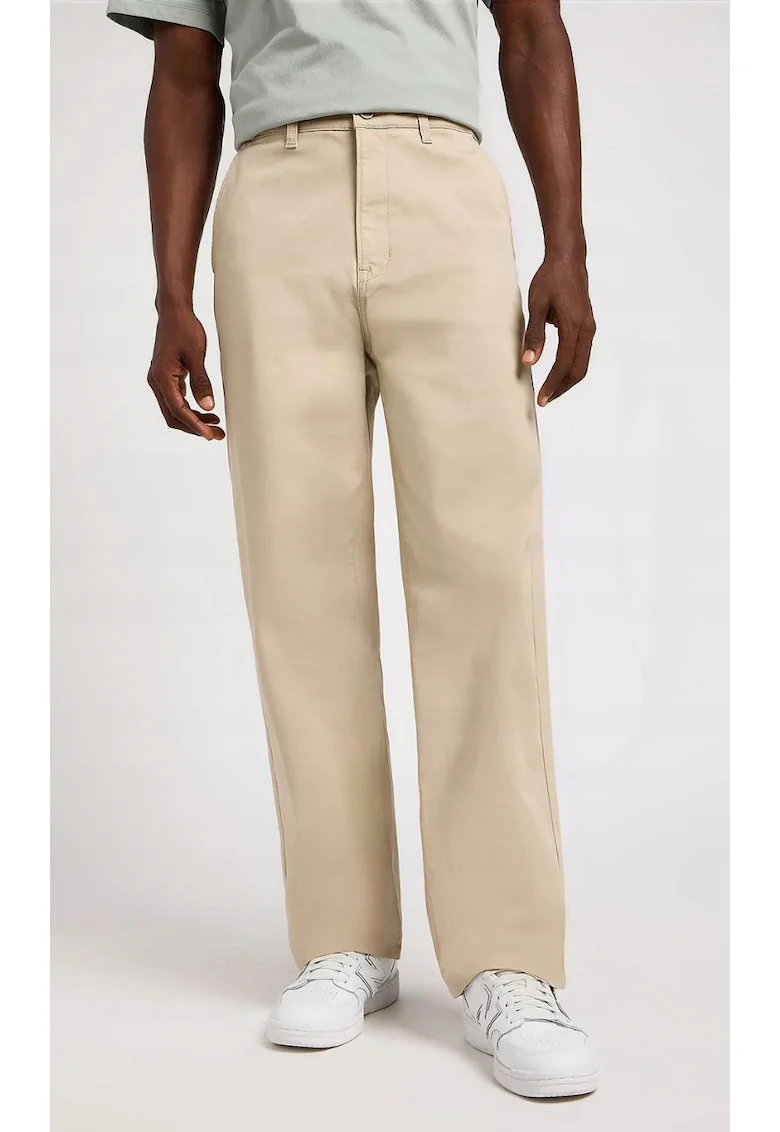 Pantaloni barbati,  Loose Chino, foarte largi, bej, bumbac,