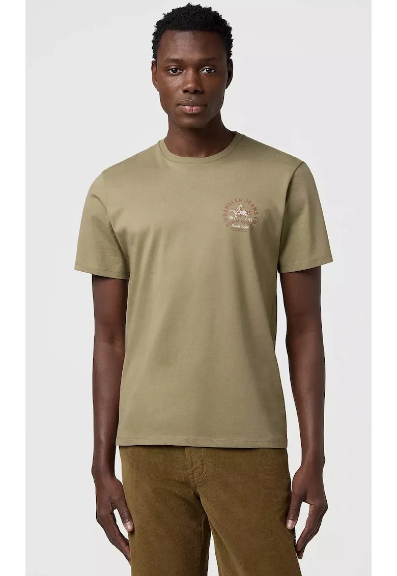 Tricou barbati,  maneca scurta, verde, bumbac