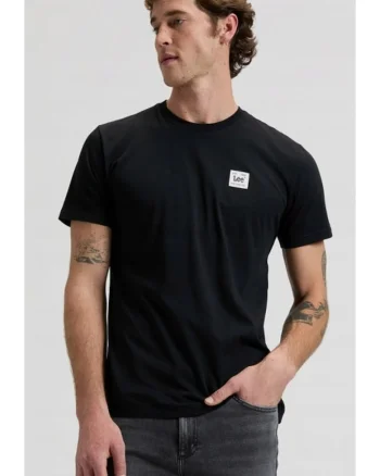 Tricou  negru, bumbac, maneca scurta, regular fit