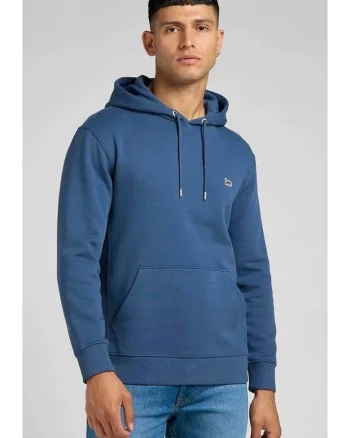 Hanorac barbati,  Plain Hoodie, albastru, bumbac, regular fit, fermoar