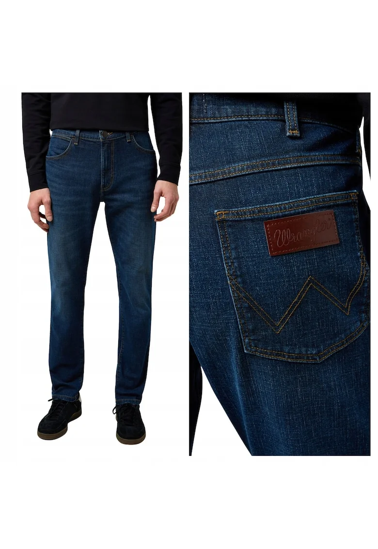 Blugi Barbati,  Larston, Slim Fit, Talie Joasa, 5 Buzunare, Fermoar, Lungi, Bumbac, W31-L30 US, Albastru