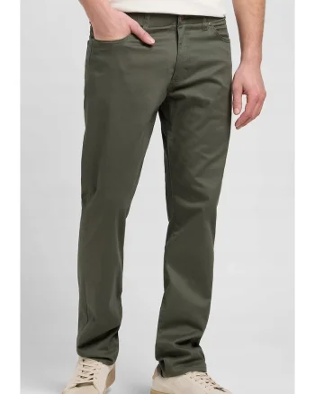 Pantaloni barbati,  Straight Fit Extreme Motion, fermoar, verde, bumbac,