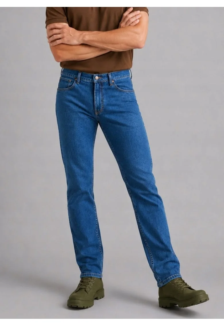 Blugi barbati,  Greensboro, croiala regular fit, albastru, bumbac
