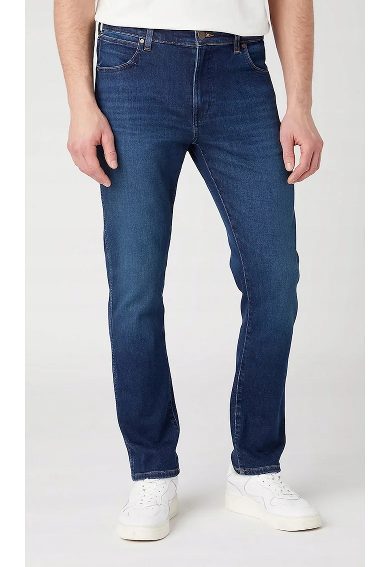 Pantaloni jeans barbati,  Larston, slim tapered, elastic, bleumarin, bumbac