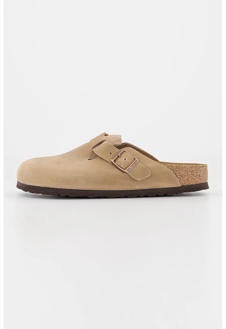 Saboti unisex de piele Boston, Maro camel deschis