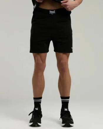 Pantaloni scurti cu buzunare laterale, Negru