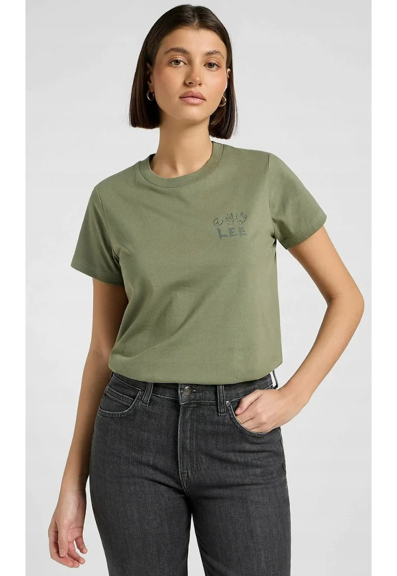 Tricou dama,  Peace Tee, verde, bumbac, Verde