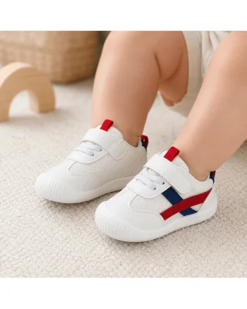 Pantofi sport primii pasi,  Talpa flexibila si antiderapanta, Inchidere Velcro, Rosu
