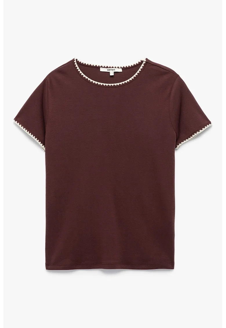 Tricou cu decolteu rotund, Visiniu inchis