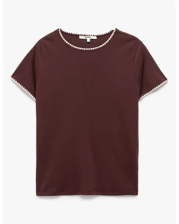 Tricou cu decolteu rotund, Visiniu inchis