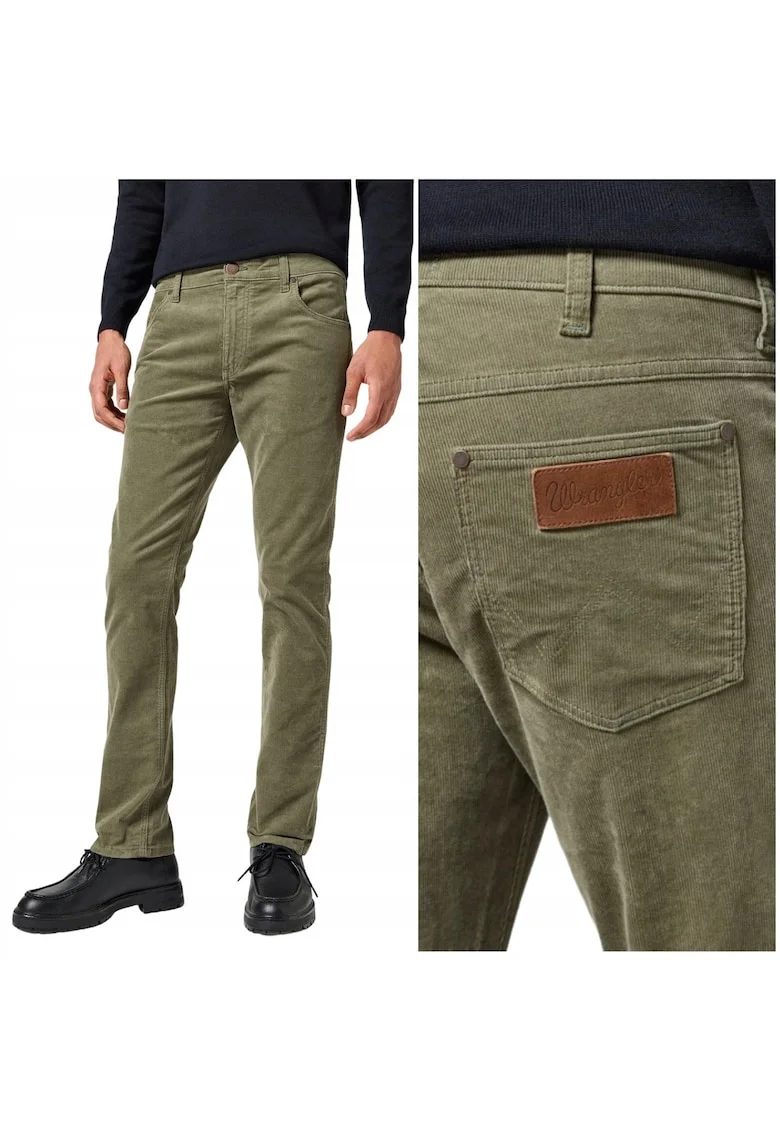 Pantaloni drepti din pentru barbati  GREENSBORO Dusty Olive, Verde