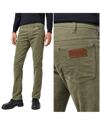 Pantaloni drepti din pentru barbati  GREENSBORO Dusty Olive, Verde