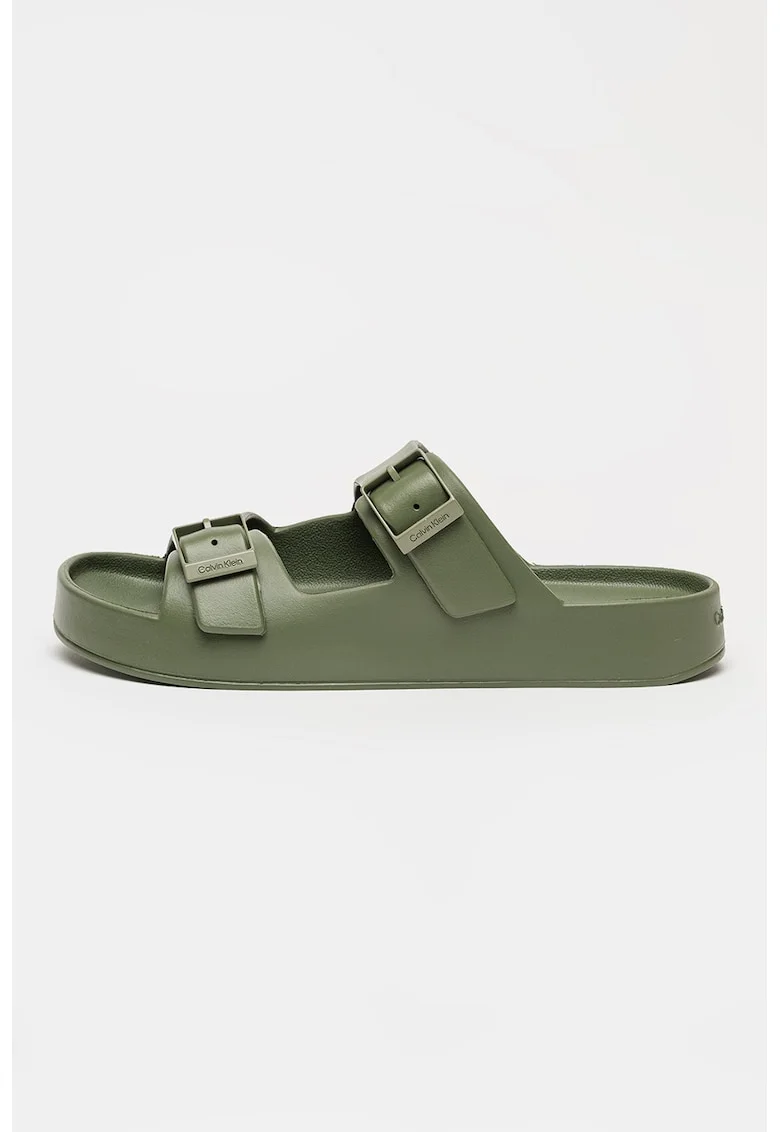 Papuci uni cu catarama, Verde inchis