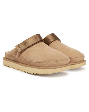 Papuci dama  San W Goldenstar, piele naturala, Auriu