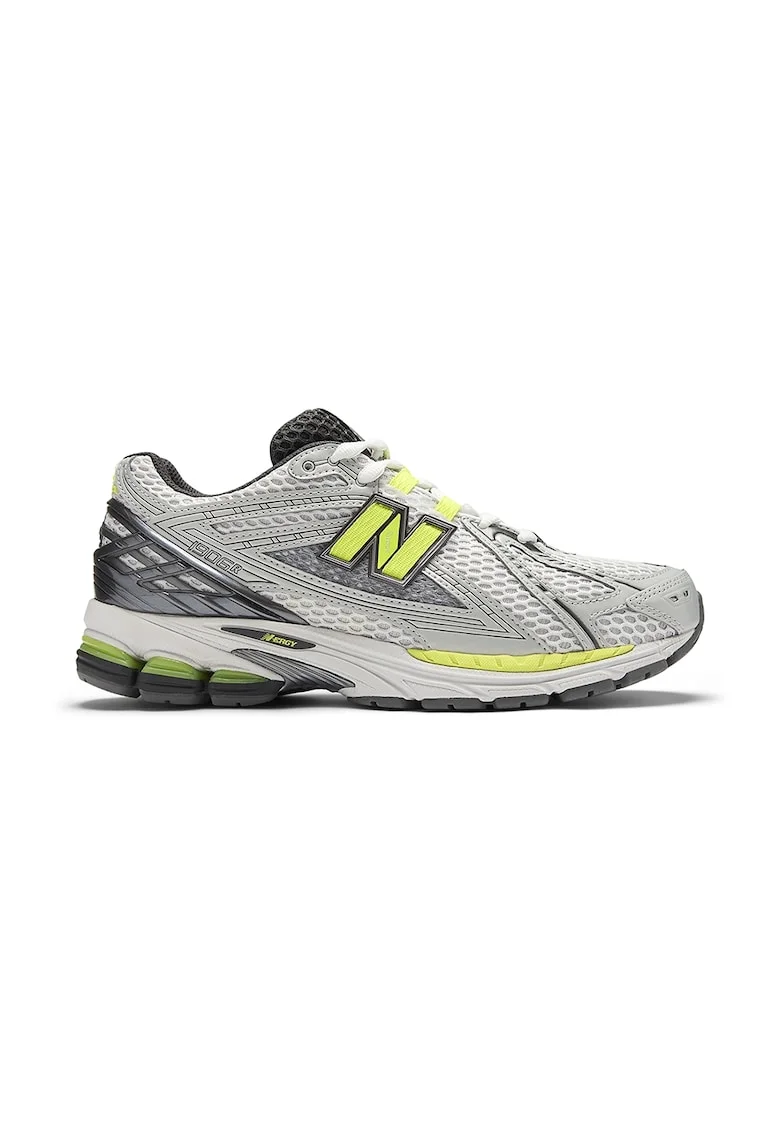 Pantofi sport 1906 cu insertii din plasa, Alb/Verde lime/Argintiu