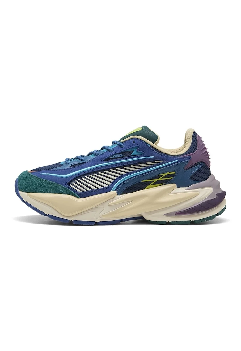 Pantofi sport RS Surge unisex cu detalii contrastante, Verde smarald/Albastru safir