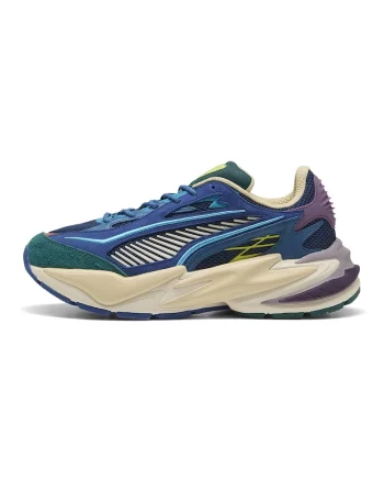 Pantofi sport RS Surge unisex cu detalii contrastante, Verde smarald/Albastru safir